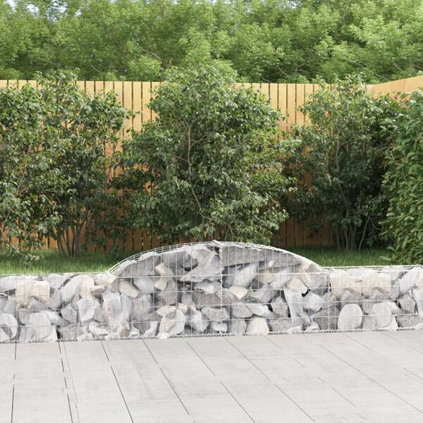 vidaXL Coșuri gabion arcuite, 4 buc., 300x30x40/60 cm, fier galvanizat