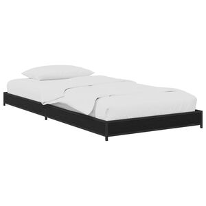 vidaXL Cadru de pat Stejar Negru 80 x 200 cm Lemn prelucrat
