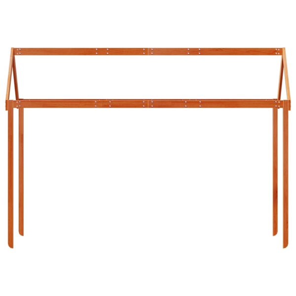 vidaXL Acoperiș pat de copii, maro, 217x85,5x154 cm, lemn masiv pin