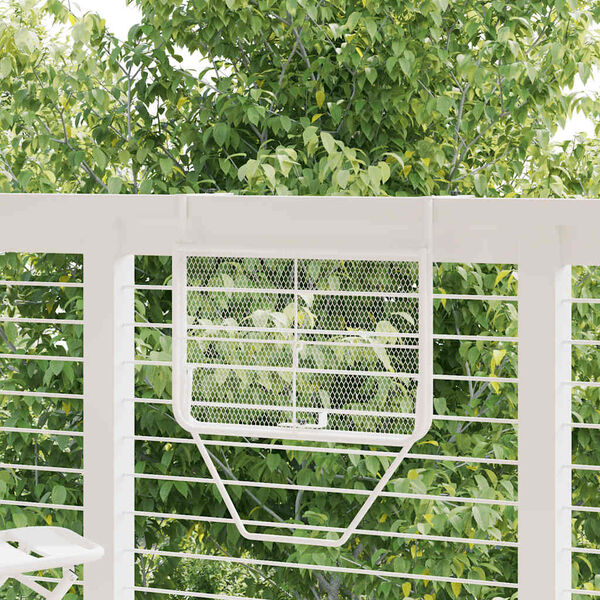 vidaXL Masă de balcon, alb, 60x40 cm, oțel