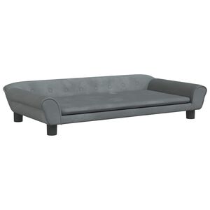 vidaXL Pat de c&acirc;ini, gri &icirc;nchis, 100x50x21 cm, catifea