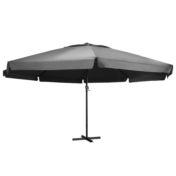 vidaXL Umbrelă de soare de exterior, st&acirc;lp aluminiu, antracit, 600 cm
