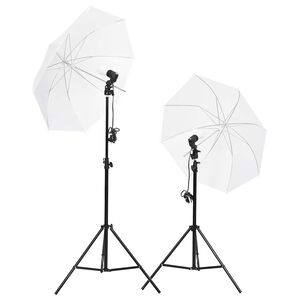 vidaXL Kit lumini studio foto, trepiede+umbrele