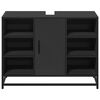 vidaXL Dulap chiuveta de baie, negru, 80x33x60 cm, lemn compozit