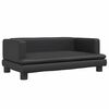 vidaXL Pat de c&acirc;ini, negru, 80x45x30 cm, piele ecologică