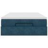 vidaXL Pat otoman cu saltea, albastru &icirc;nchis, 120x190 cm, catifea