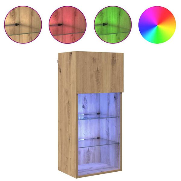 vidaXL Sistem de TV montat pe perete Stejar Artizanal Lemn compozit