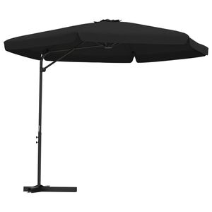 vidaXL Umbrelă de soare de grădină, st&acirc;lp din oțel, negru, 300 cm