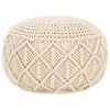 vidaXL Taburet puf macrame lucrat manual, 45 x 30 cm, bumbac