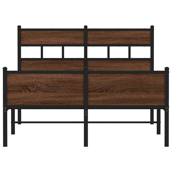 vidaXL Cadru pat fără saltea stejar maro 120x200 cm, lemn prelucrat
