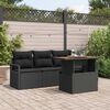 vidaXL Set de canapele pentru grădină 5 pcs Negru Rattan poli