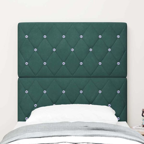 vidaXL Tăblie cap cu headboard Verde închis 80 cm Piele artificială