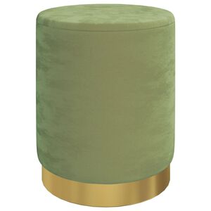 vidaXL Taburet depozitare rotund, verde muştar, catifea 31 x 37 cm