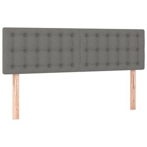 vidaXL Tăblii de pat, gri &icirc;nchis, 144x5x78/88 cm, textil