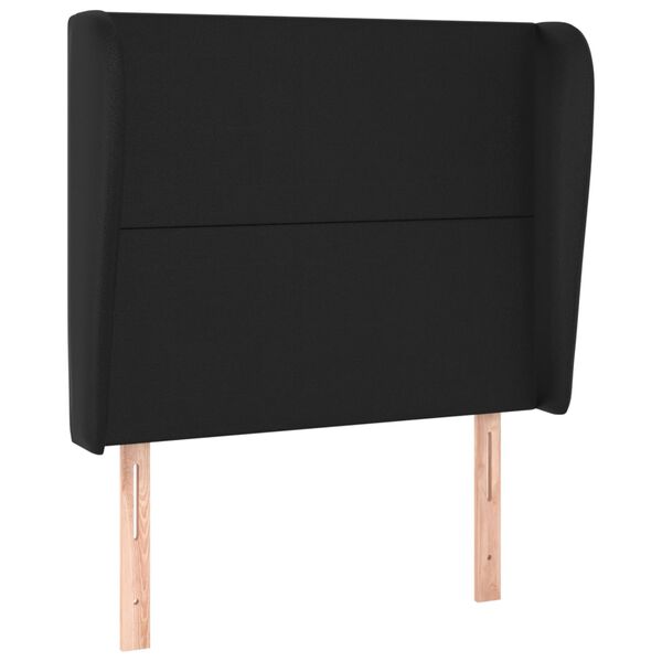 vidaXL Tăblie de pat cu aripioare, negru, 93x23x118/128 cm, piele eco