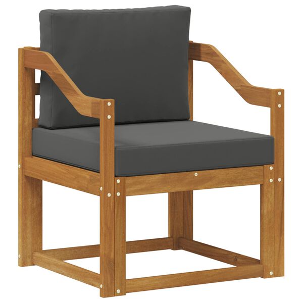 vidaXL Canapea de exterior Lemn de acacia solid și poliester natural