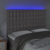 vidaXL Tăblie de pat cu LED, gri, 144x5x118/128 cm, textil