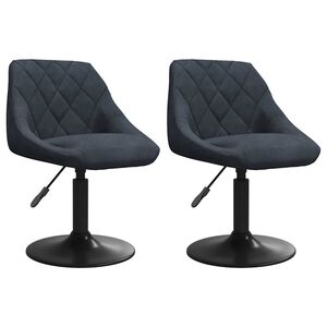 vidaXL Scaune de bucătărie pivotante, 2 buc, gri &icirc;nchis, catifea