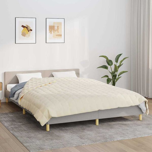 vidaXL Pătură grea, crem deschis, 220x240 cm, 15 kg, material textil