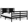 vidaXL Cadru de pat, negru, 140x190 cm, lemn masiv de pin