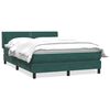 vidaXL Pat box spring cu saltea, verde &icirc;nchis, 140x220 cm, catifea