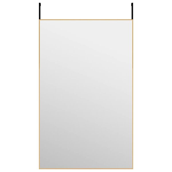 vidaXL Oglindă pentru ușă, auriu, 50x80 cm, sticlă și aluminiu