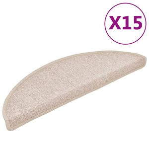 vidaXL Covorașe pentru scări, 15 buc., 56x17x3 cm, semirotunde, gri taupe