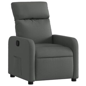 vidaXL Fotoliu rabatabil, gri &icirc;nchis, material textil