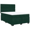 vidaXL Pat box spring cu saltea, verde &icirc;nchis, 140x190 cm, catifea