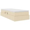 vidaXL Pat cu saltea și spațiu de depozitare Crem 90 x 190 cm