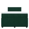 vidaXL Pat box spring cu saltea, verde &icirc;nchis, 120x190 cm, catifea