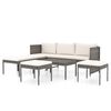 vidaXL Set mobilier de grădină cu perne, 6 piese, gri, poliratan