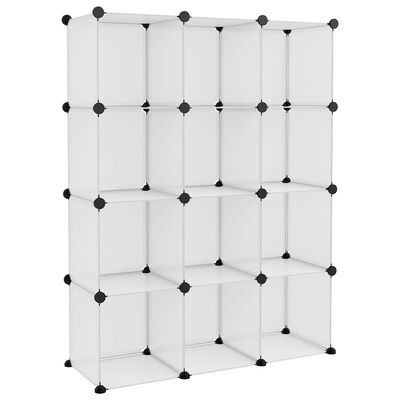 vidaXL Organizator cub de depozitare, 12 cuburi, transparent, PP