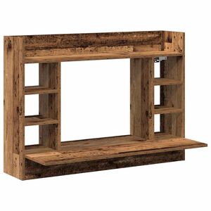 vidaXL Birou montat pe perete cu raft Lemn vechi 105 x 48 x 75 cm