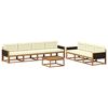 vidaXL Set de canapele de exterior cu pernă 8 pcs Natural și Crem