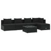 vidaXL Set mobilier de grădină cu perne, 6 piese, negru, poliratan