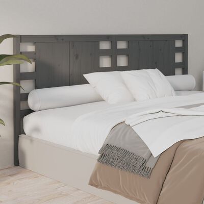 vidaXL Tăblie de pat, gri, 166x4x100 cm, lemn masiv de pin