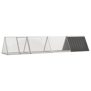 vidaXL Cușcă pentru iepuri, antracit 403,5x80,5x71 cm oțel galvanizat