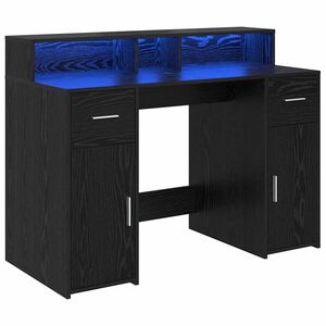 vidaXL Birou cu sertar Stejar negru 120 x 55 x 91 cm Lemn prelucrat