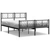 vidaXL Cadru pat metalic cu tăblie de cap/picioare, negru, 135x190 cm