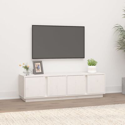 vidaXL Comodă TV, alb, 140x40x40 cm, lemn masiv de pin