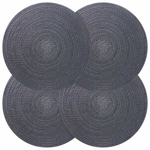vidaXL Placemeti din iută 4 buc. Gri &icirc;nchis 100% iută Tossa