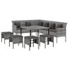 vidaXL Set mobilier de grădină cu perne, 6 piese, gri, poliratan