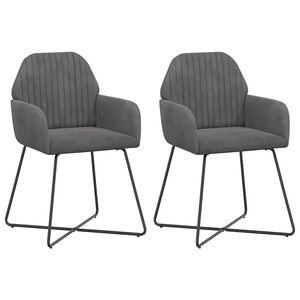 vidaXL Scaune de dining 2 buc. Catifea Gri &icirc;nchis 55 x 50 x 84 cm