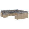 vidaXL Set canapele de grădină, 12 piese, cu perne, bej, poliratan