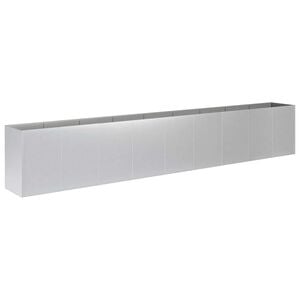 vidaXL Vază pentru Grădină Argintiu 360 x 40 x 60 cm Oțel Galvanizat
