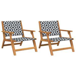 vidaXL Mobilier de grădină 2 pcs Negru și Alb 67 x 78 x 73 cm