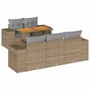 vidaXL Set canapele de grădină cu perne, 6 piese, bej, poliratan