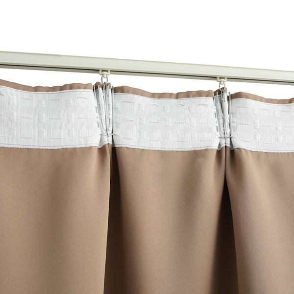 vidaXL Draperii opace cu c&acirc;rlige, 2 buc., gri taupe, 140 x 175 cm