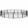 vidaXL Poartă pentru c&acirc;ini 10 buc. Negru 100 x 60 cm Oțel Galvanizat